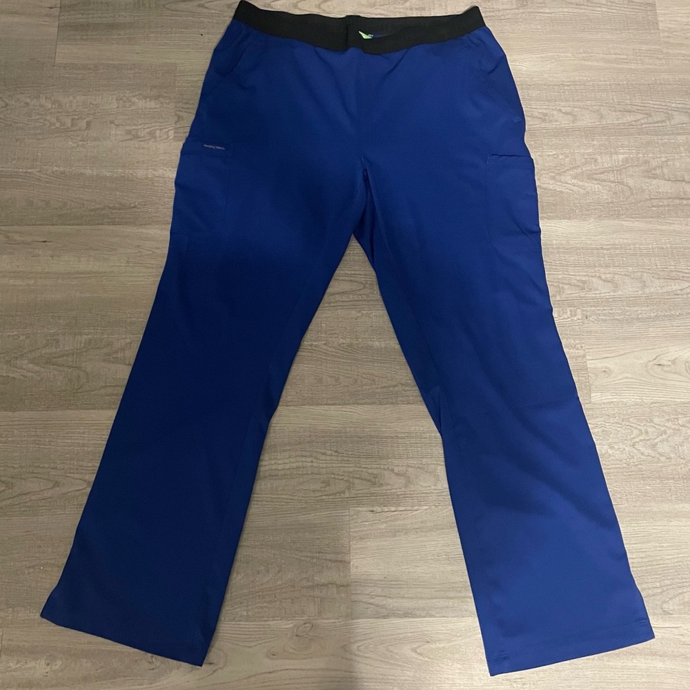 2 pairs of women’s royal blue Healing Hands scrub pants size XL
